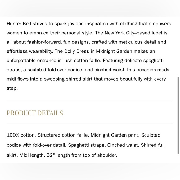 HUNTER BELL
DOLLY DRESS IN MIDNIGHT GARDEN Floral Maxi Dress New Sz 4 - Picture 5 of 6